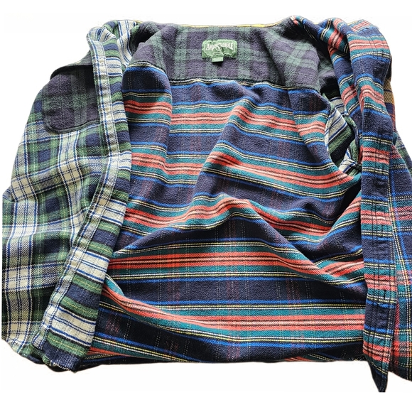 American Eagle Outfitters Men's Collared Plaid Shirt - Red, Green, Yellow, Blue - Picture 11 of 14